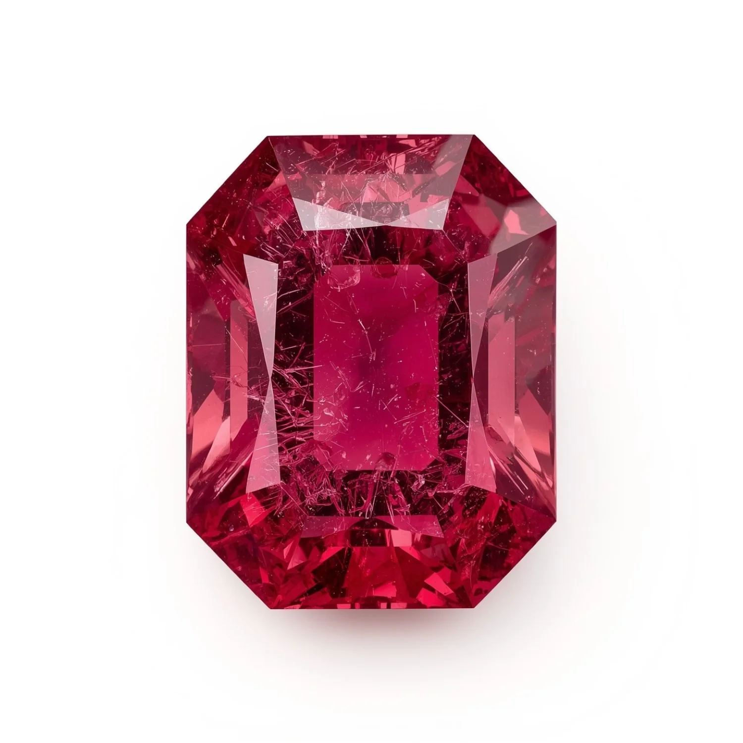 Ruby (GF) 1PC Small 7x9 MM Emerald Faceted Pink Luster Precious Loose Gemstones - Image 2