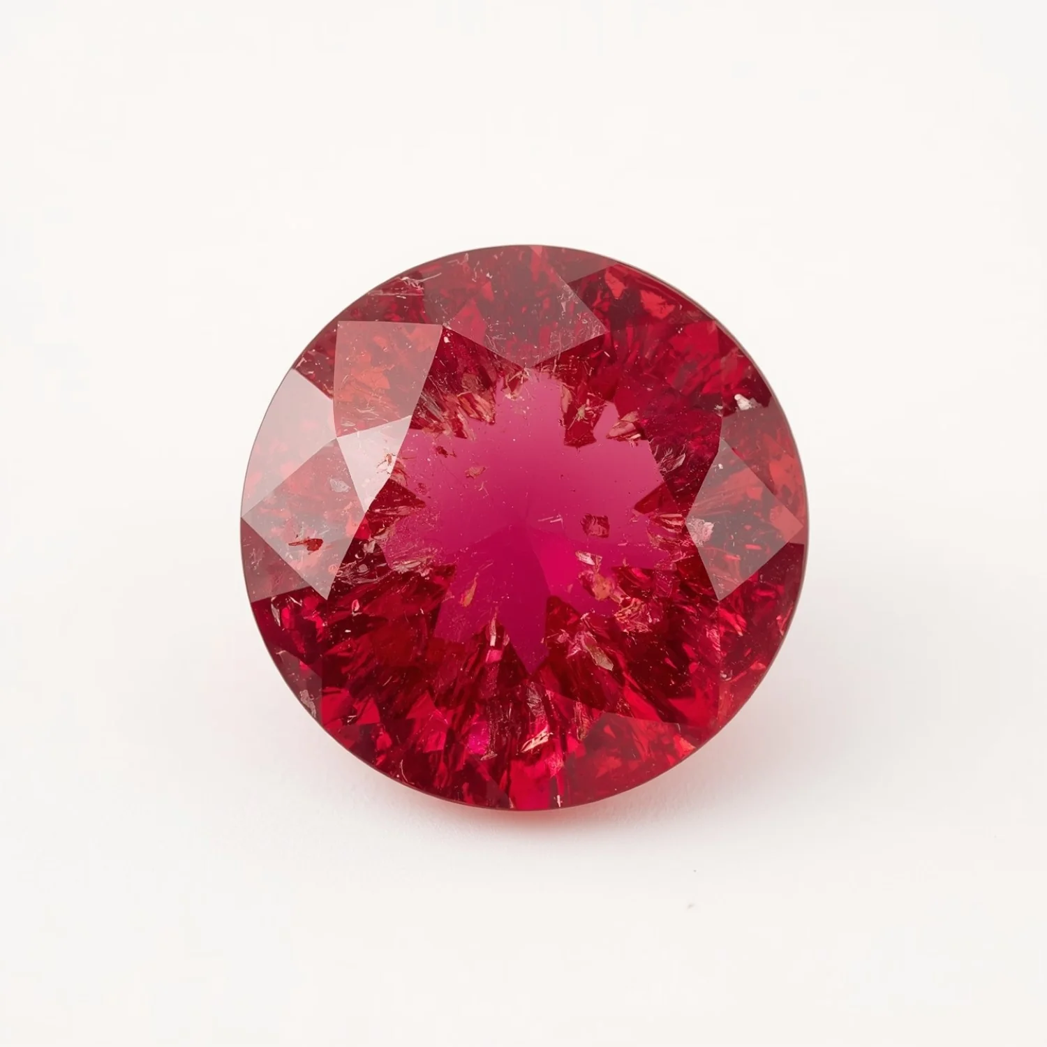 Ruby (GF) 1PC Small 8x8 MM Round Faceted Pink Luster Precious Loose Gems