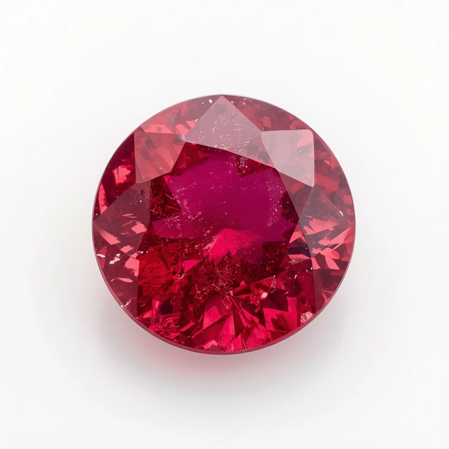 Ruby (GF) 1PC Tiny 6x6 MM Round Faceted Pink Polished Precious Loose Gemstones - Image 2