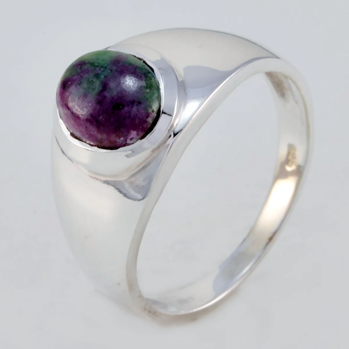 Ruby Zoisite Solitaire Egyptian Silver Red Gemstones Minimal Ethnic Ring Jewellery - Image 2