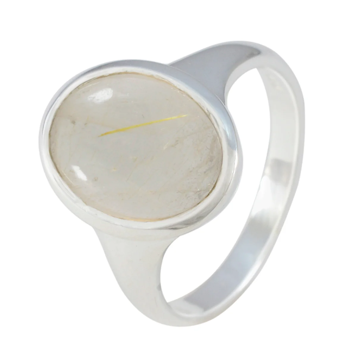 Rutile Quartz Solitaire Indian Sterling Silver Yellow Gemstones Minimal Artisan Ring Jewelry - Image 2