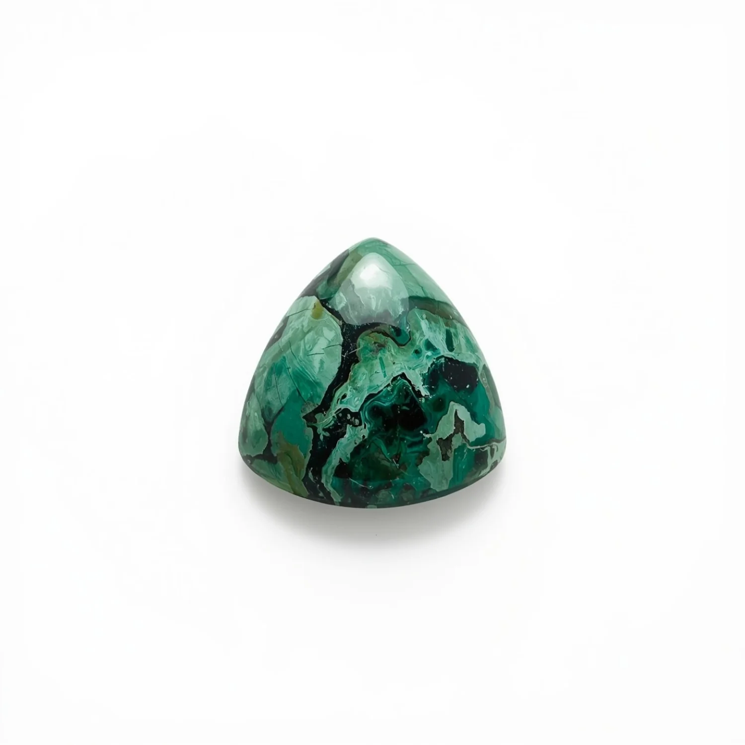 Serpentine 10PC Tiny 4x4 MM Triangle Cabochon Green Polished semi Precious Precious Gemstone - Image 2