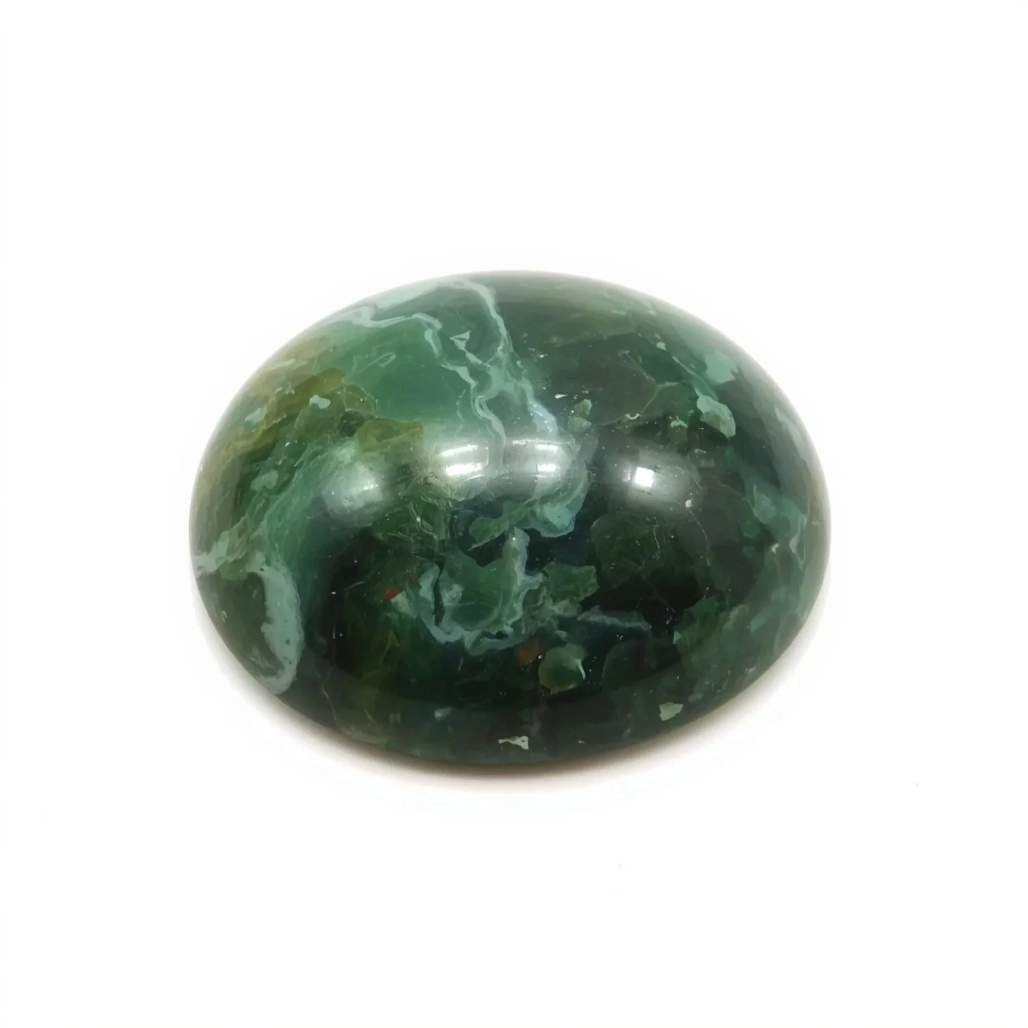 Serpentine 1PC Large 11x11 MM Round Cabochon Green Splendid semi Precious Semi Precious Gemstone