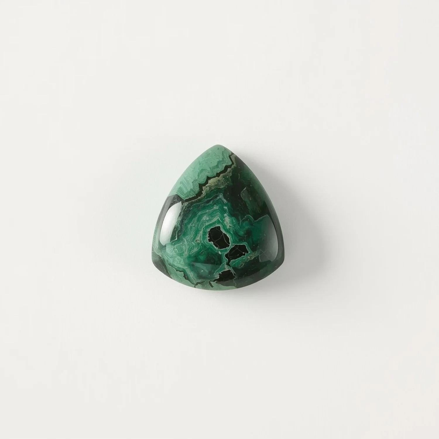 Serpentine 1PC Medium 9x9 MM Triangle Cabochon Green Fine semi Precious Semi Precious Gemstone - Image 2