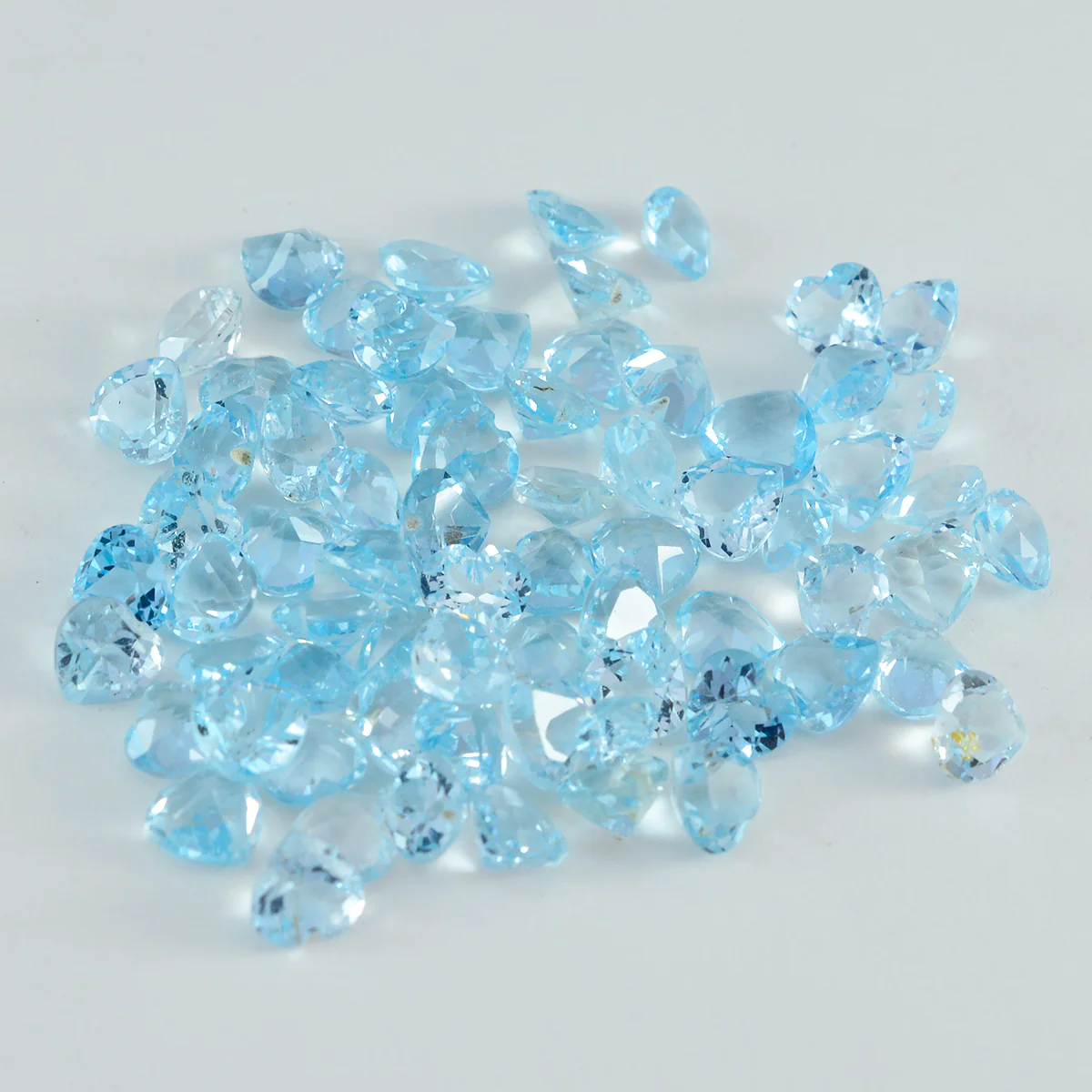 Sky Blue Topaz 10PC Tiny 3x3 MM Heart Faceted Blue Fiery Semi Precious Loose Gemstone - Image 2