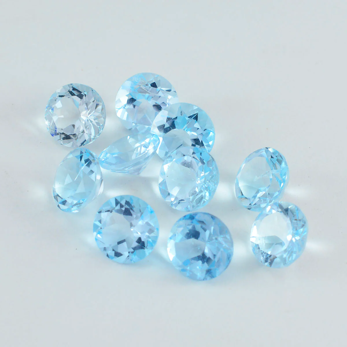 Sky Blue Topaz 10PC Tiny 3x3 MM Round Faceted Blue Fiery Semi Precious Loose Gemstone - Image 3