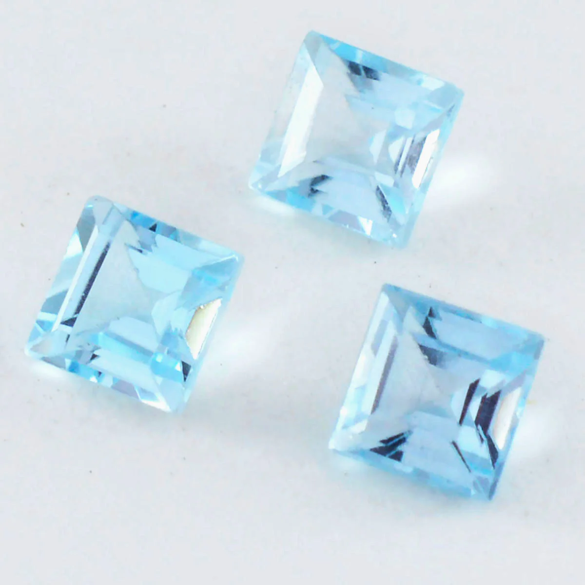 Sky Blue Topaz 10PC Tiny 3x3 MM Square Faceted Blue Fiery Semi Precious Loose Gemstone