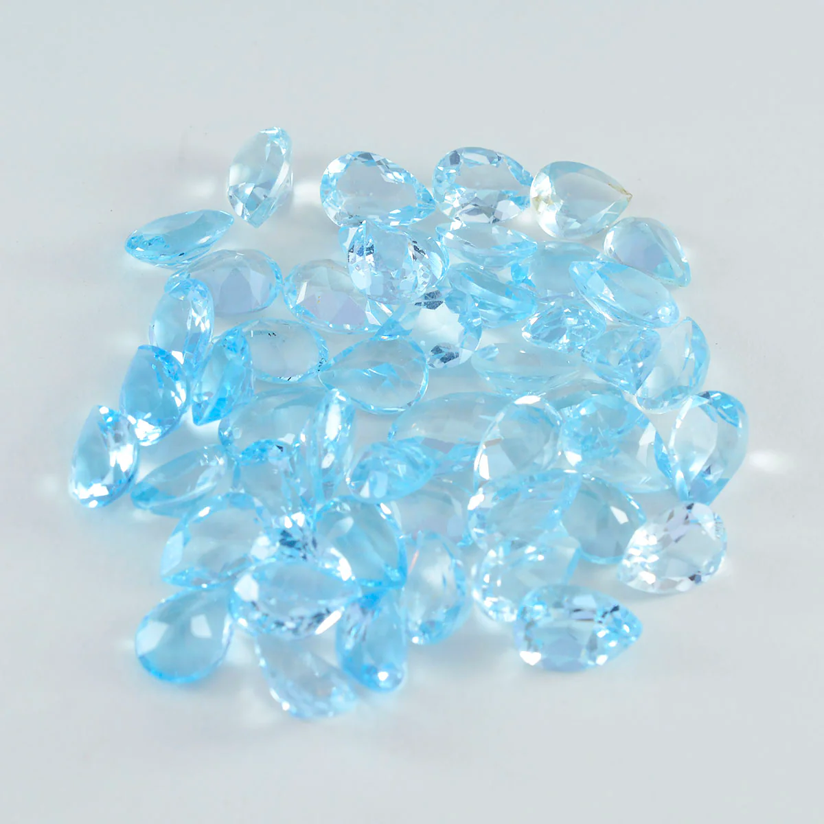 Sky Blue Topaz 1PC Chunky 12x16 MM Pear Faceted Blue Genuine Semi Precious Loose Gemstones - Image 2