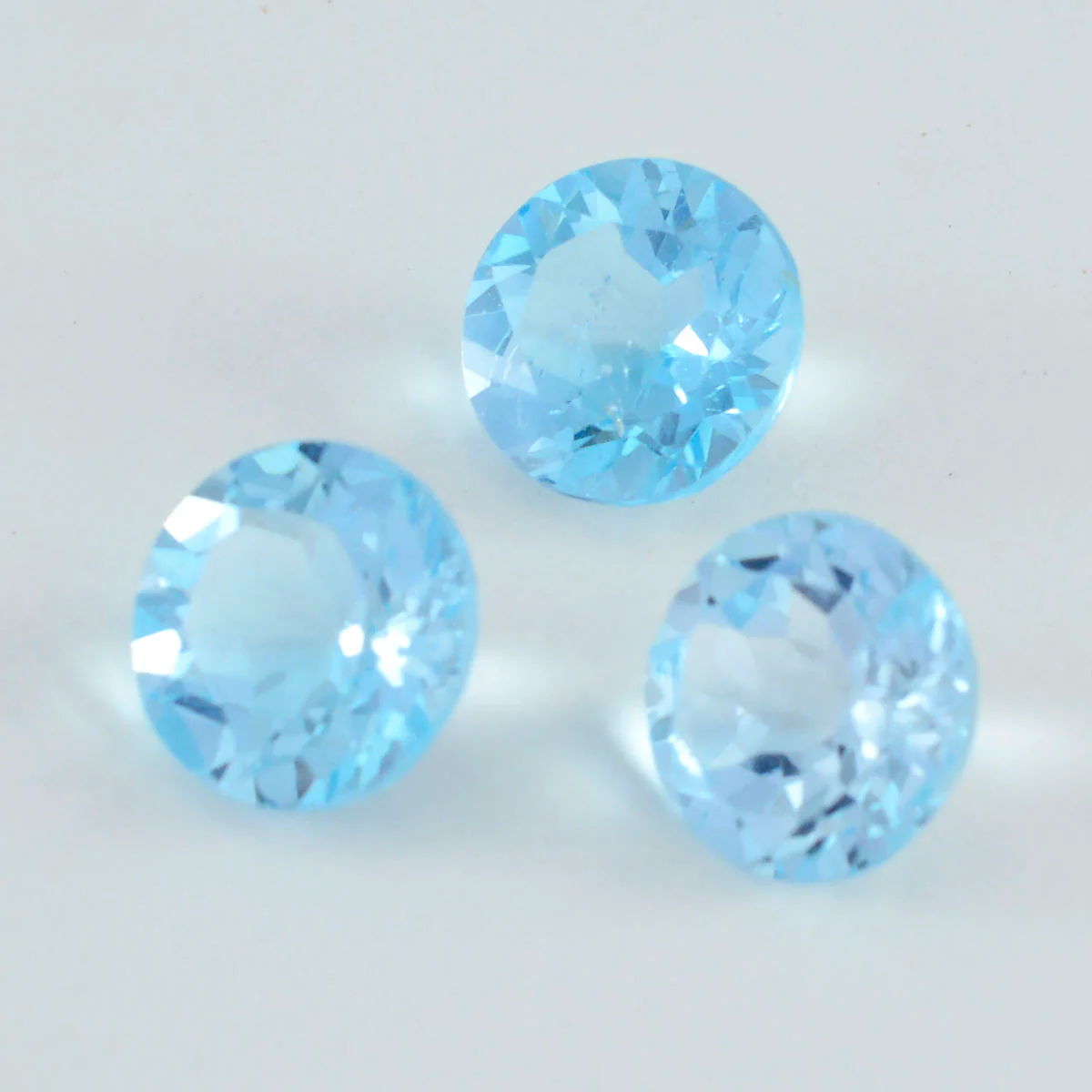 Sky Blue Topaz 1PC Chunky 13x13 MM Round Faceted Blue Natural Semi Precious Gems - Image 2