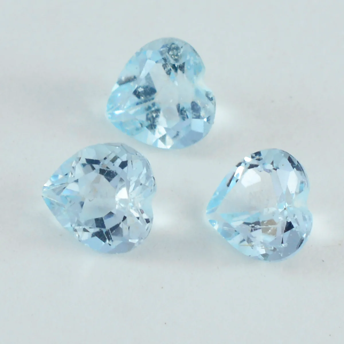 Sky Blue Topaz 1PC Chunky 14x14 MM Heart Faceted Blue Genuine Semi Precious Loose Gems - Image 2