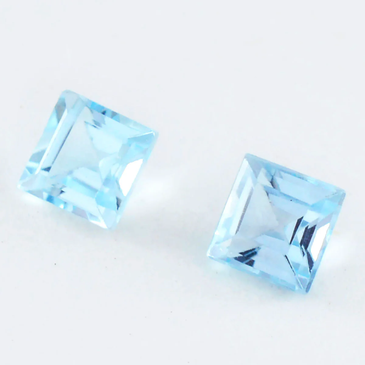Sky Blue Topaz 1PC Chunky 14x14 MM Square Faceted Blue Genuine Semi Precious Loose Gems