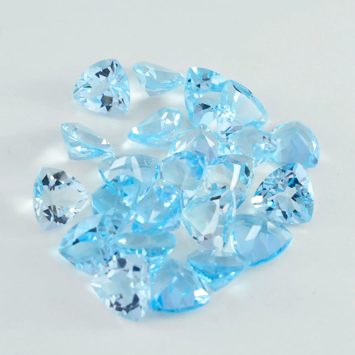 Sky Blue Topaz 1PC Chunky 14x14 MM Triangle Faceted Blue Genuine Semi Precious Loose Gems - Image 3