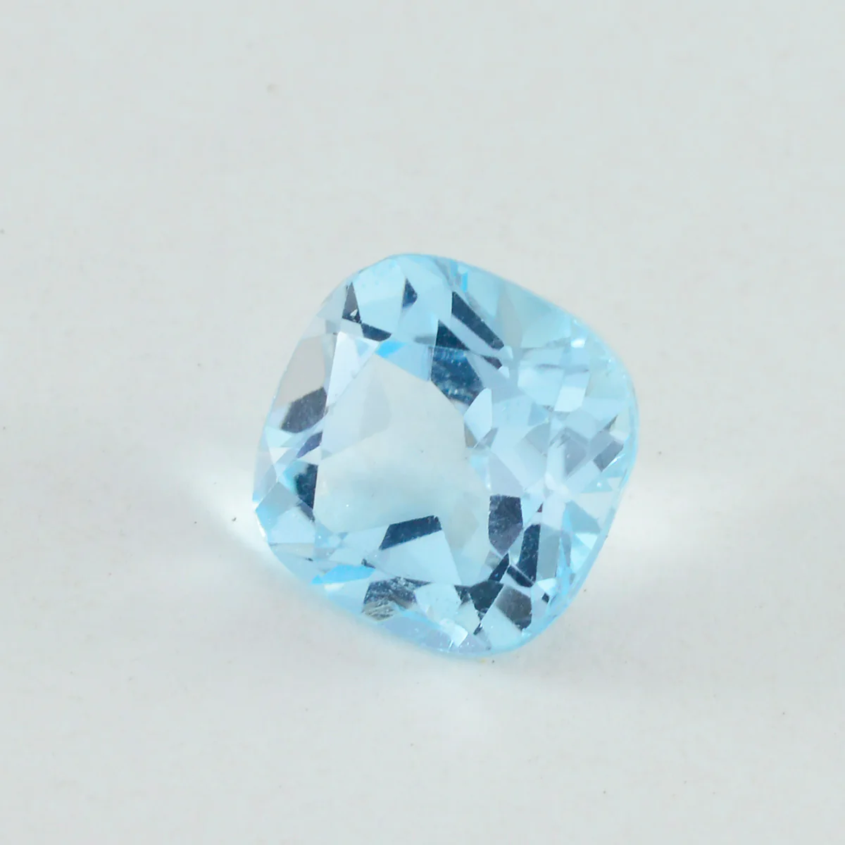 Sky Blue Topaz 1PC Chunky 15x15 MM Cushion Faceted Blue Superior Semi Precious Loose Gemstone - Image 3