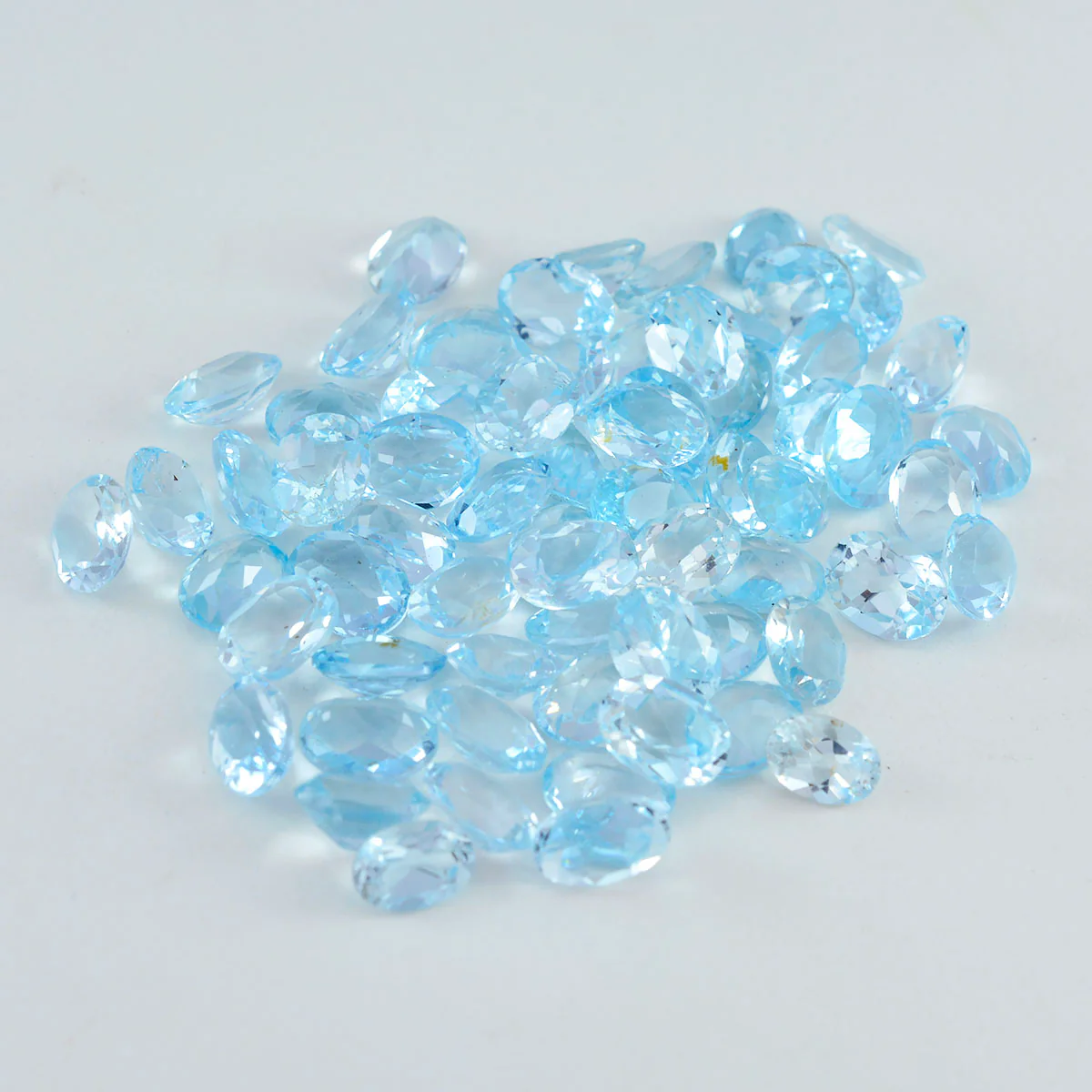 Sky Blue Topaz 1PC Chunky 15x20 MM Oval Faceted Blue Polished Semi Precious Loose Gemstones - Image 4
