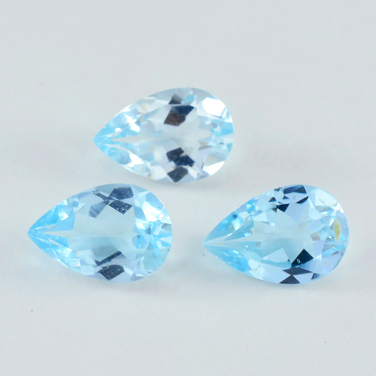 Sky Blue Topaz 1PC Chunky 15x20 MM Pear Faceted Blue Pure Semi Precious Loose Gems - Image 2