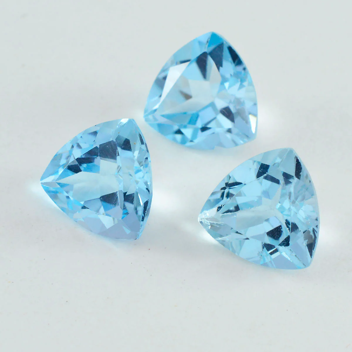 Sky Blue Topaz 1PC Chunky 16x16 MM Triangle Faceted Blue Pure Semi Precious Loose Gemstones