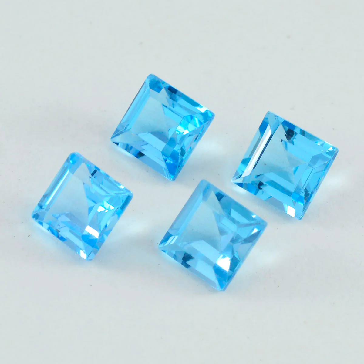 Sky Blue Topaz 1PC Large 10x10 MM Square Faceted Blue Shine Semi Precious Loose Gems - Image 2