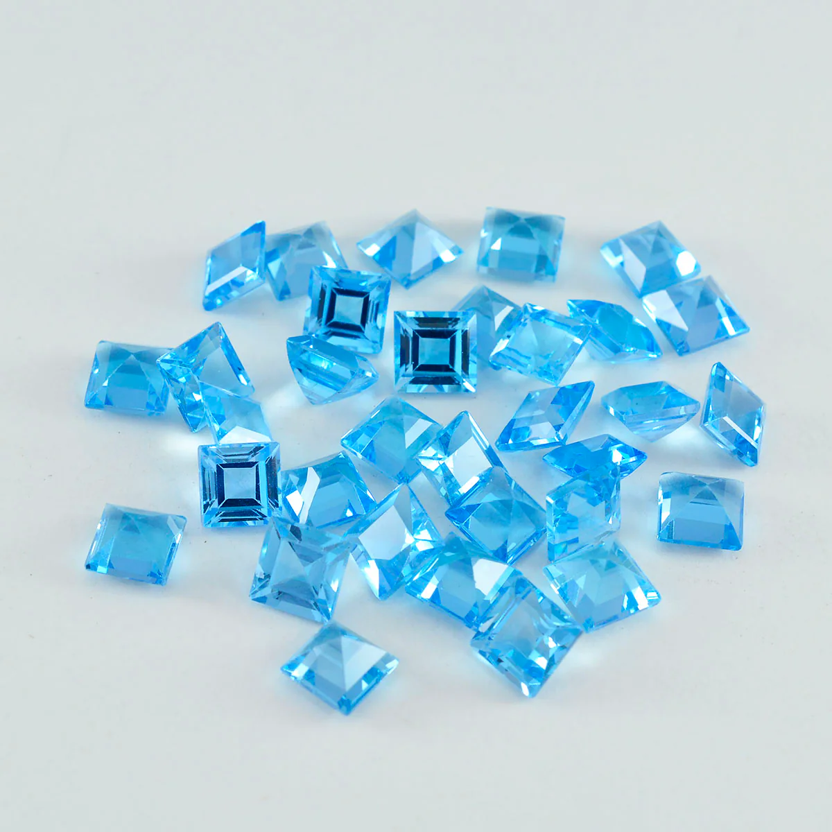 Sky Blue Topaz 1PC Large 10x10 MM Square Faceted Blue Shine Semi Precious Loose Gems - Image 3