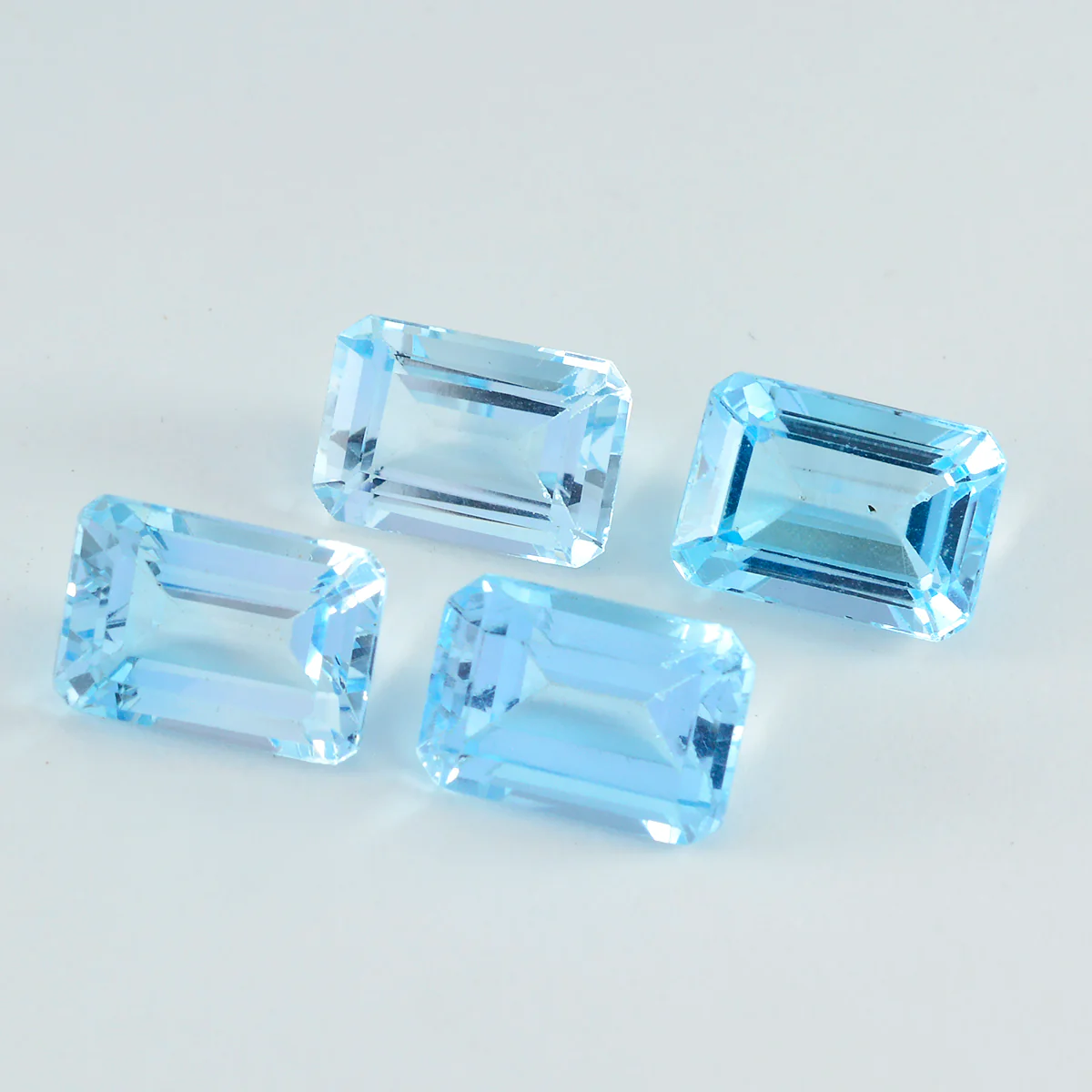 Sky Blue Topaz 1PC Large 10x14 MM Emerald Faceted Blue Superior Semi Precious Gems - Image 2