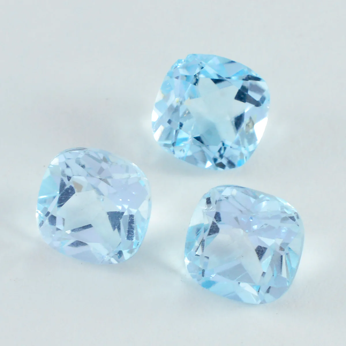 Sky Blue Topaz 1PC Large 12x12 MM Cushion Faceted Blue High-Quality Semi Precious Loose Gemstones - Image 2