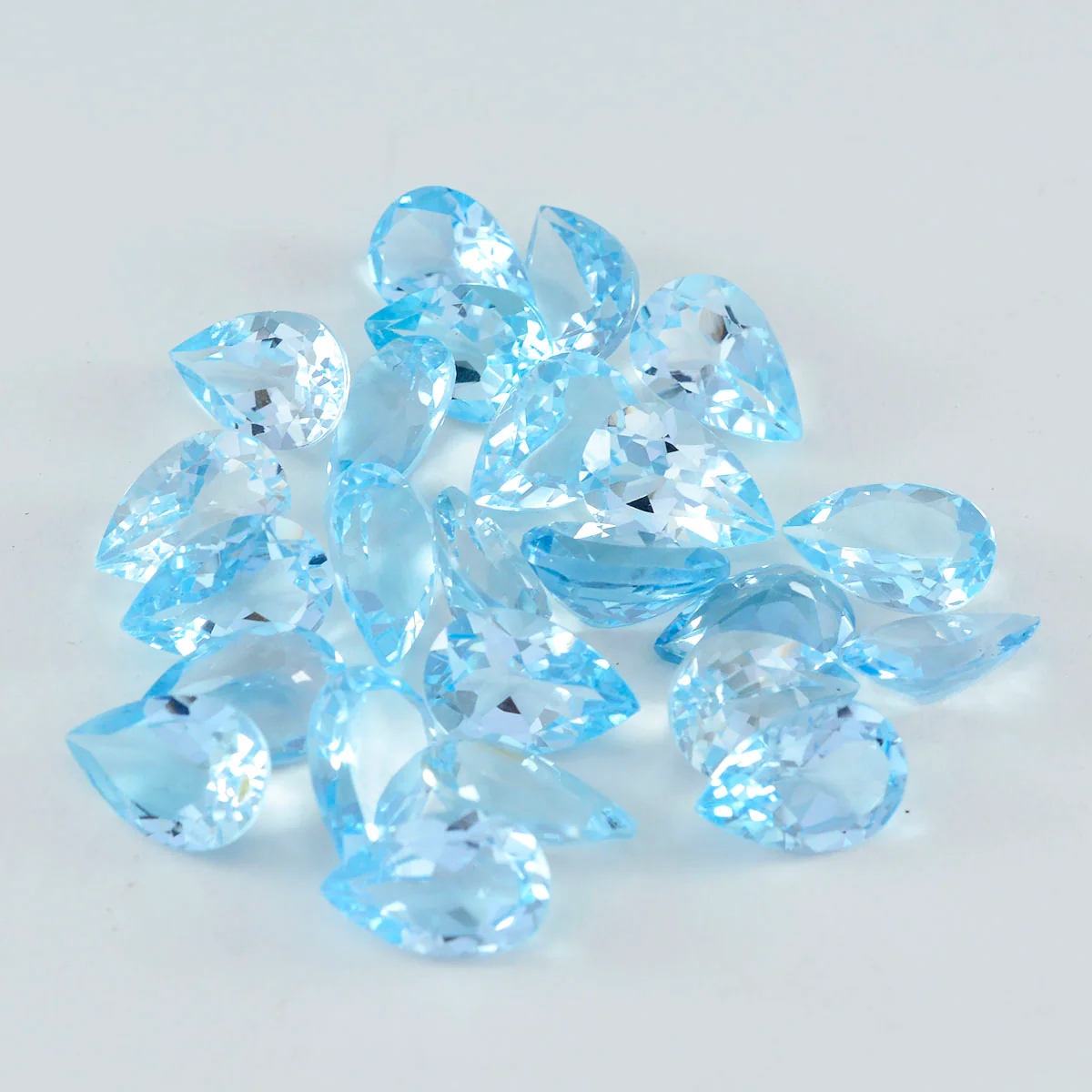 Sky Blue Topaz 1PC Large 9x11 MM Pear Faceted Blue Shine Semi Precious Loose Gemstones - Image 2