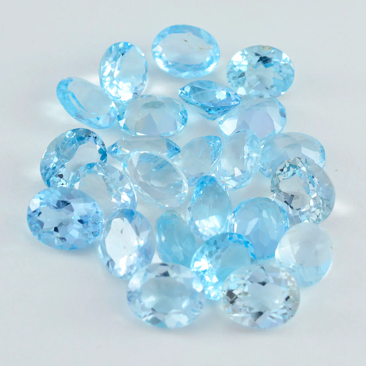 Sky Blue Topaz 1PC Medium 8x10 MM Oval Faceted Blue Natural Semi Precious Gems - Image 3