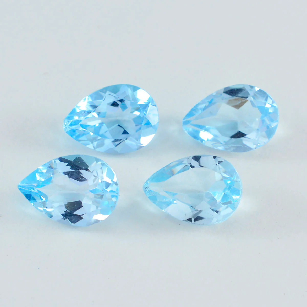 Sky Blue Topaz 1PC Medium 8x10 MM Pear Faceted Blue Lustrous Semi Precious Loose Gemstone - Image 3