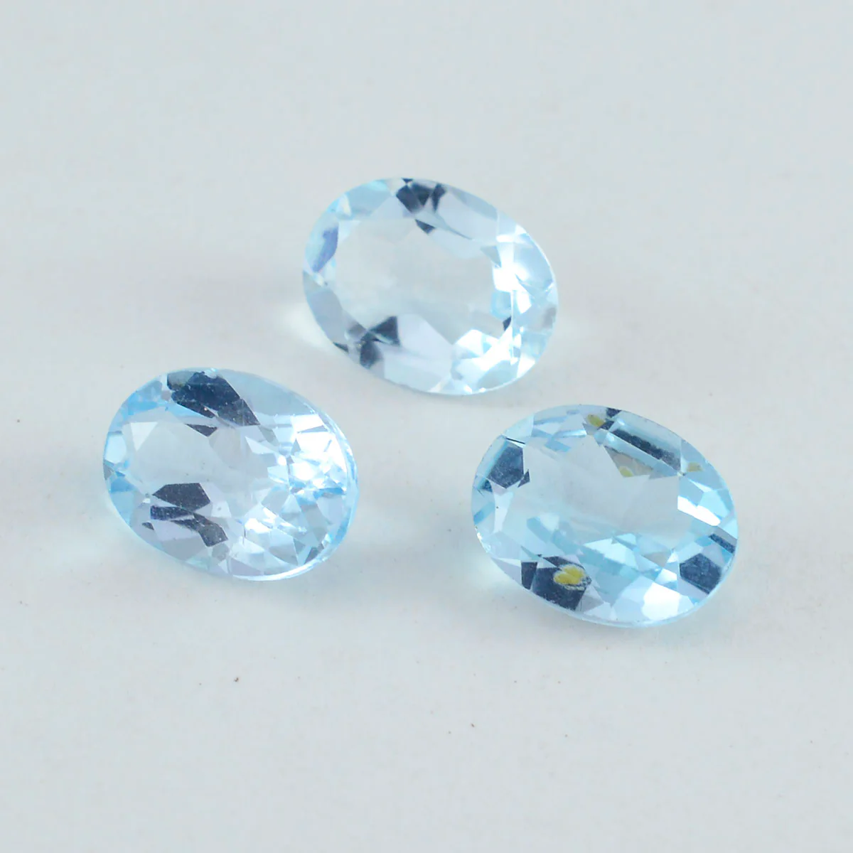 Sky Blue Topaz 1PC Small 6x9 MM Oval Faceted Blue Shine Semi Precious Loose Gems - Image 2