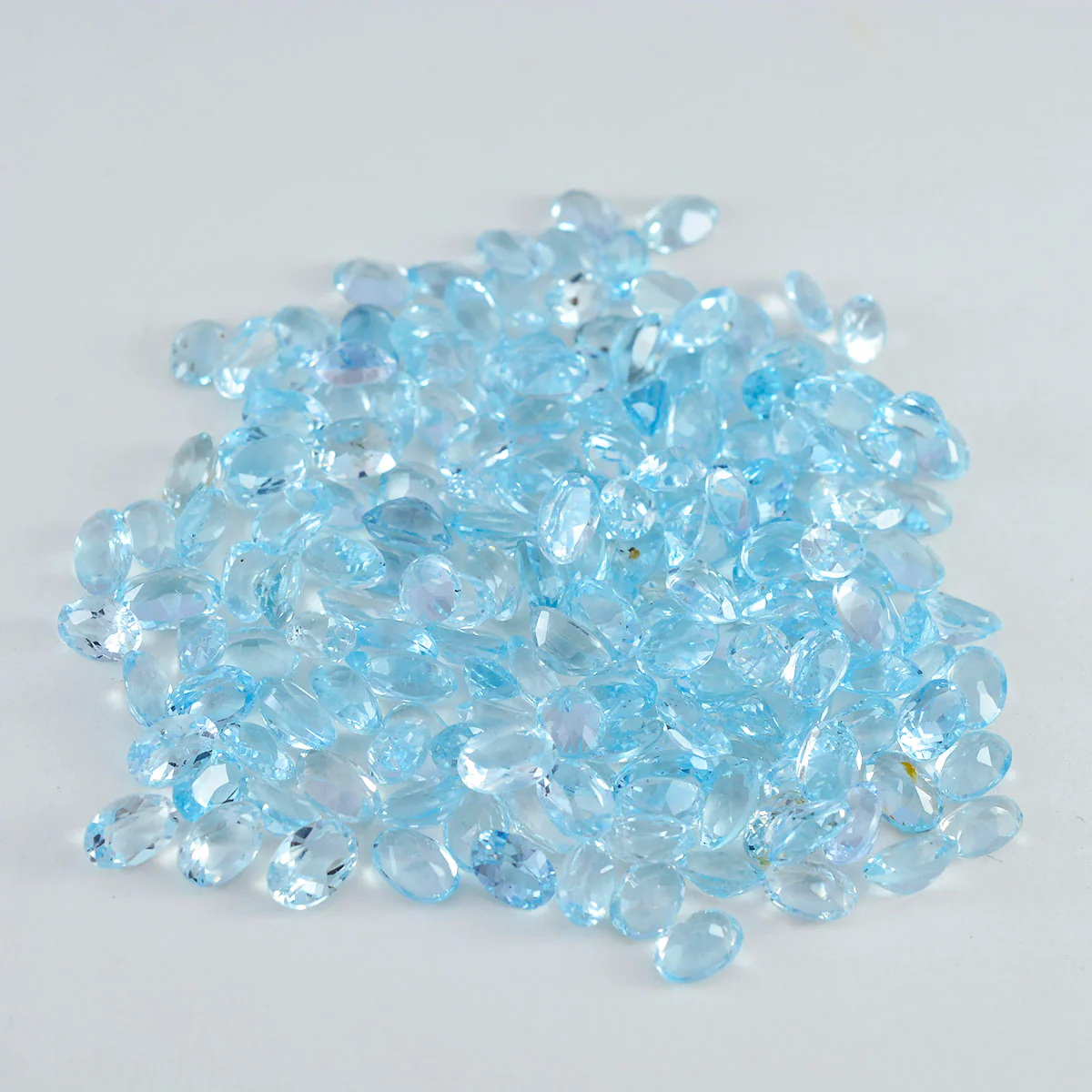 Sky Blue Topaz 1PC Tiny 3x5 MM Oval Faceted Blue Polished Semi Precious Loose Gems - Image 2