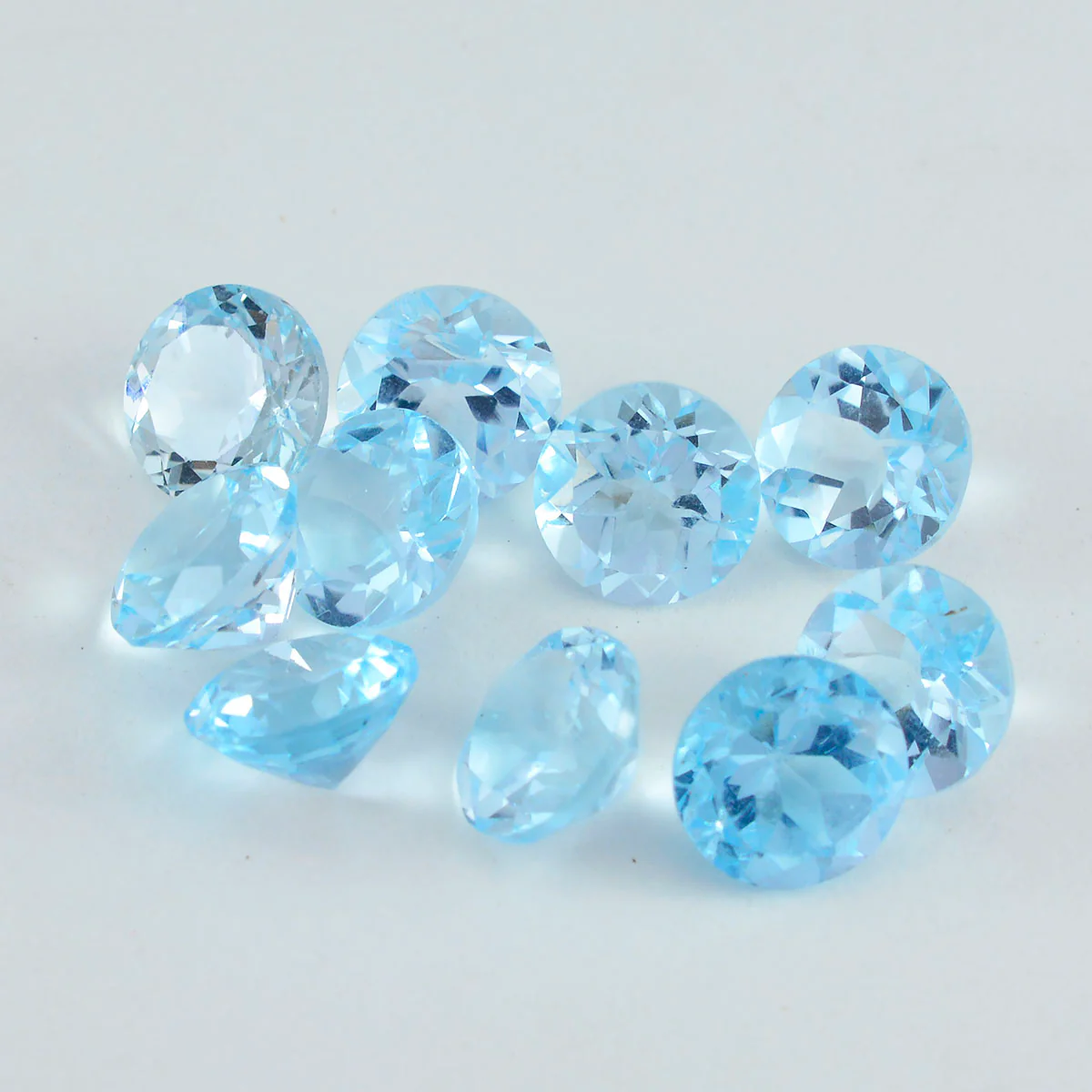 Sky Blue Topaz 1PC Tiny 5x5 MM Round Faceted Blue Sparkling Semi Precious Gems - Image 2