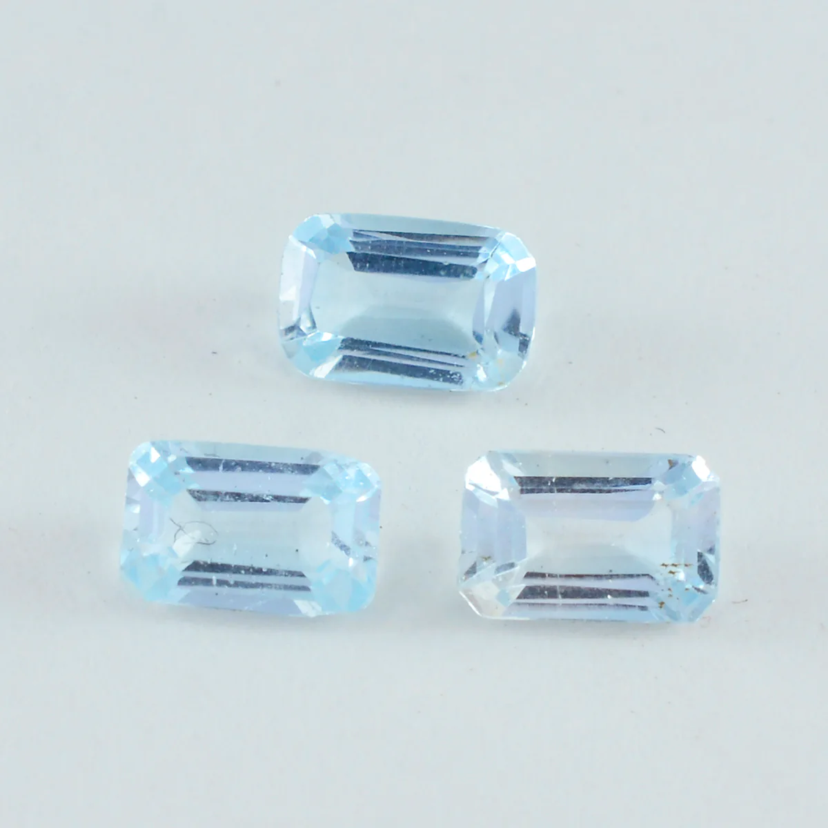 Sky Blue Topaz 1PC Tiny 5x7 MM Emerald Faceted Blue Polished Semi Precious Loose Gemstones - Image 4