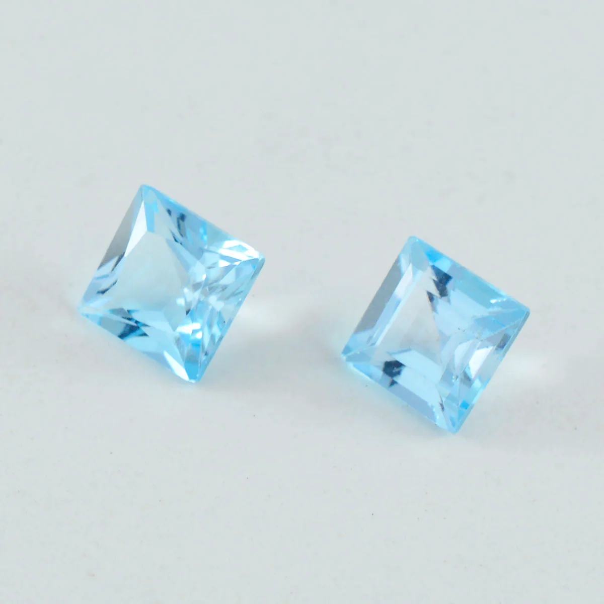Sky Blue Topaz 1PC Tiny 6x6 MM Square Faceted Blue Polished Semi Precious Loose Gems - Image 3