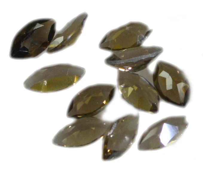 Smoky Quartz 10PC Tiny 2.5x5 MM Marquise Faceted Brown Polished Semi Precious Loose Gemstones - Image 3
