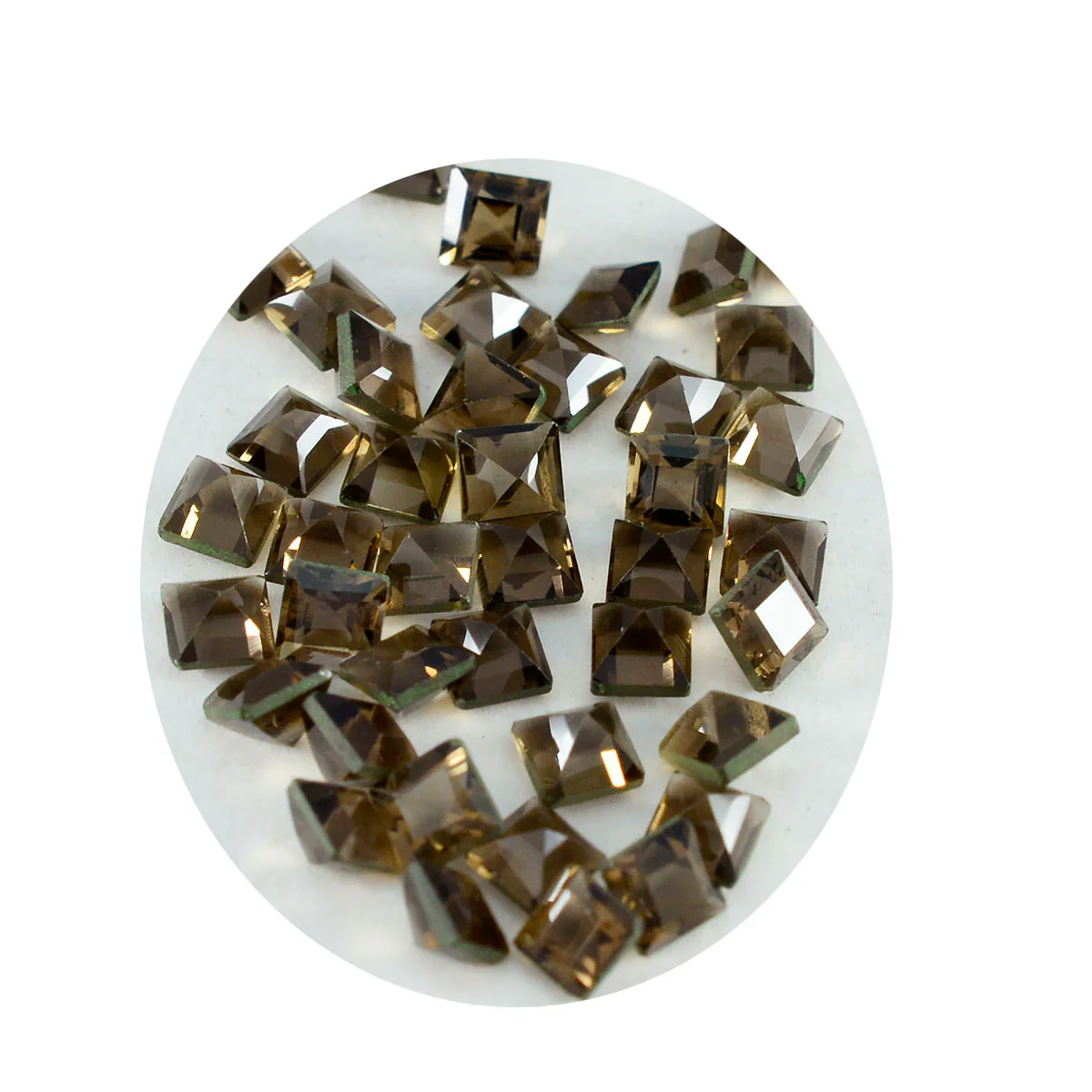 Smoky Quartz 10PC Tiny 3x3 MM Square Faceted Brown Fiery Semi Precious Gems - Image 2