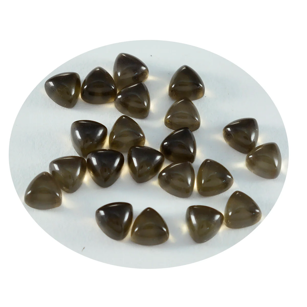Smoky Quartz 10PC Tiny 3x3 MM Triangle Cabochon Brown Genuine semi Precious Loose Gems - Image 2