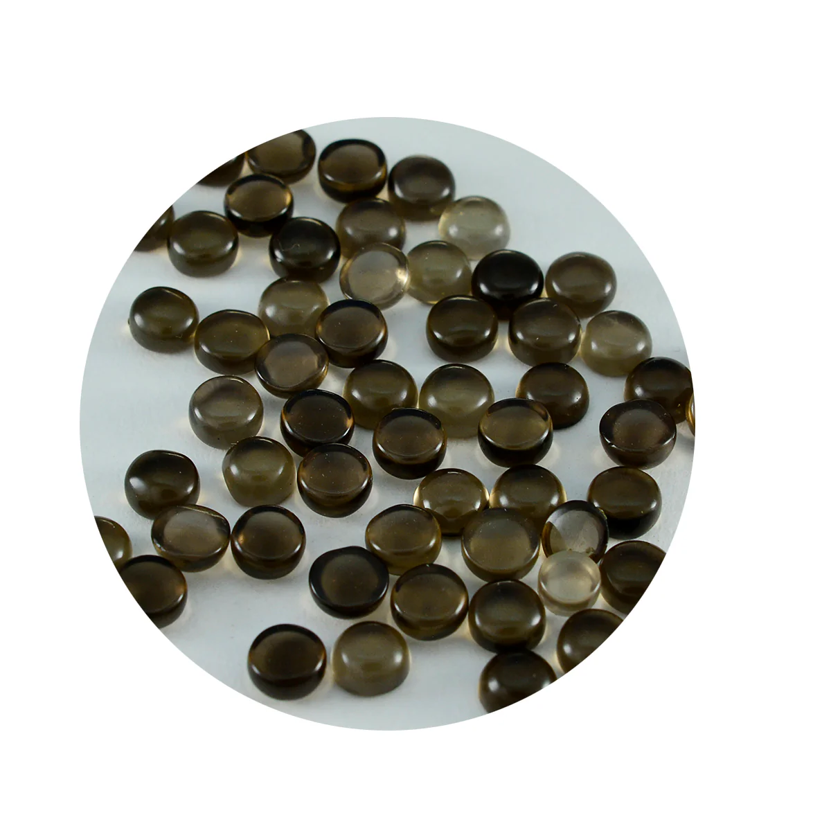 Smoky Quartz 10PC Tiny 4x4 MM Round Cabochon Brown Lustrous semi Precious Gems - Image 2