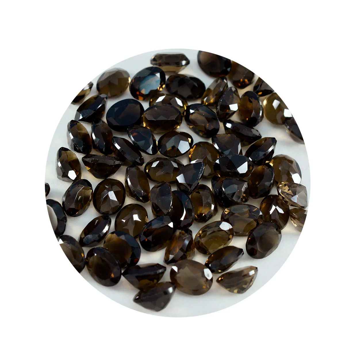 Smoky Quartz 10PC Tiny 4x6 MM Oval Faceted Brown Luster Semi Precious Loose Gems - Image 2
