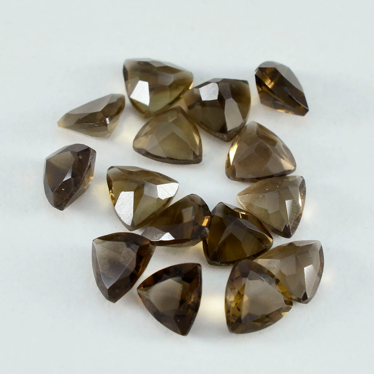 Smoky Quartz 10PC Tiny 5x5 MM Triangle Faceted Brown Sparkling Semi Precious Loose Gemstone - Image 4