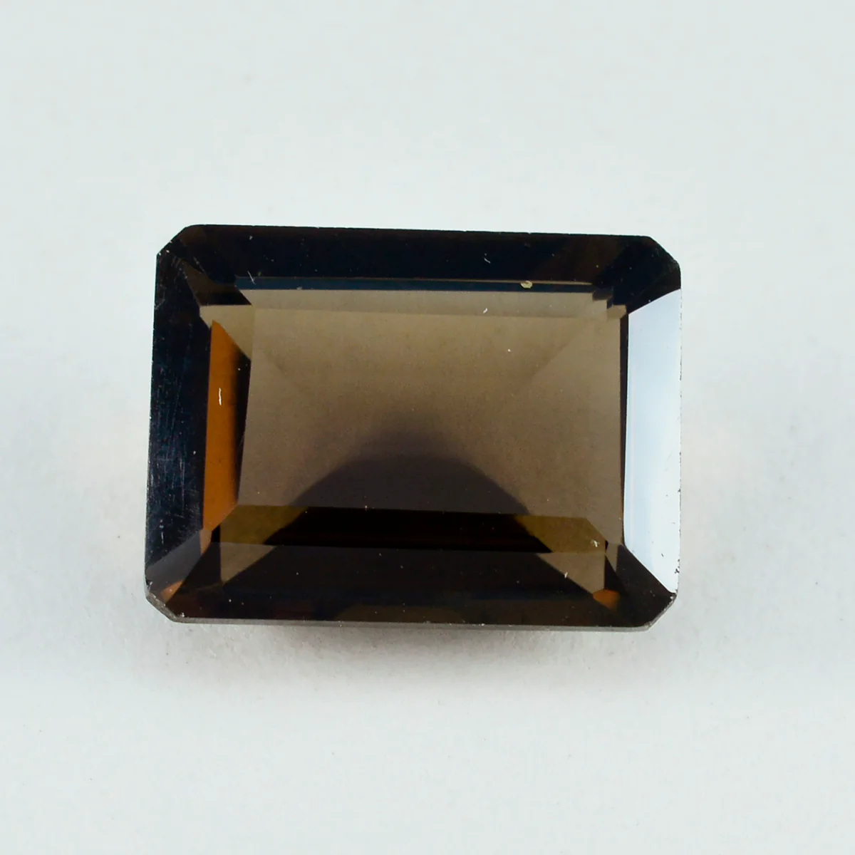 Smoky Quartz 1PC Chunky 12x16 MM Emerald Faceted Brown Fiery Semi Precious Gems - Image 3