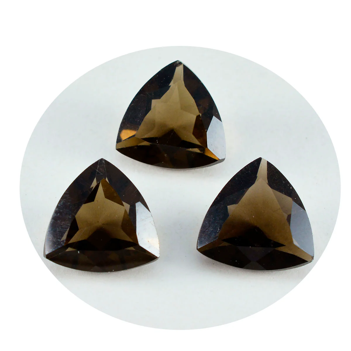 Smoky Quartz 1PC Large 12x12 MM Triangle Faceted Brown High-Quality Semi Precious Loose Gems - Image 2