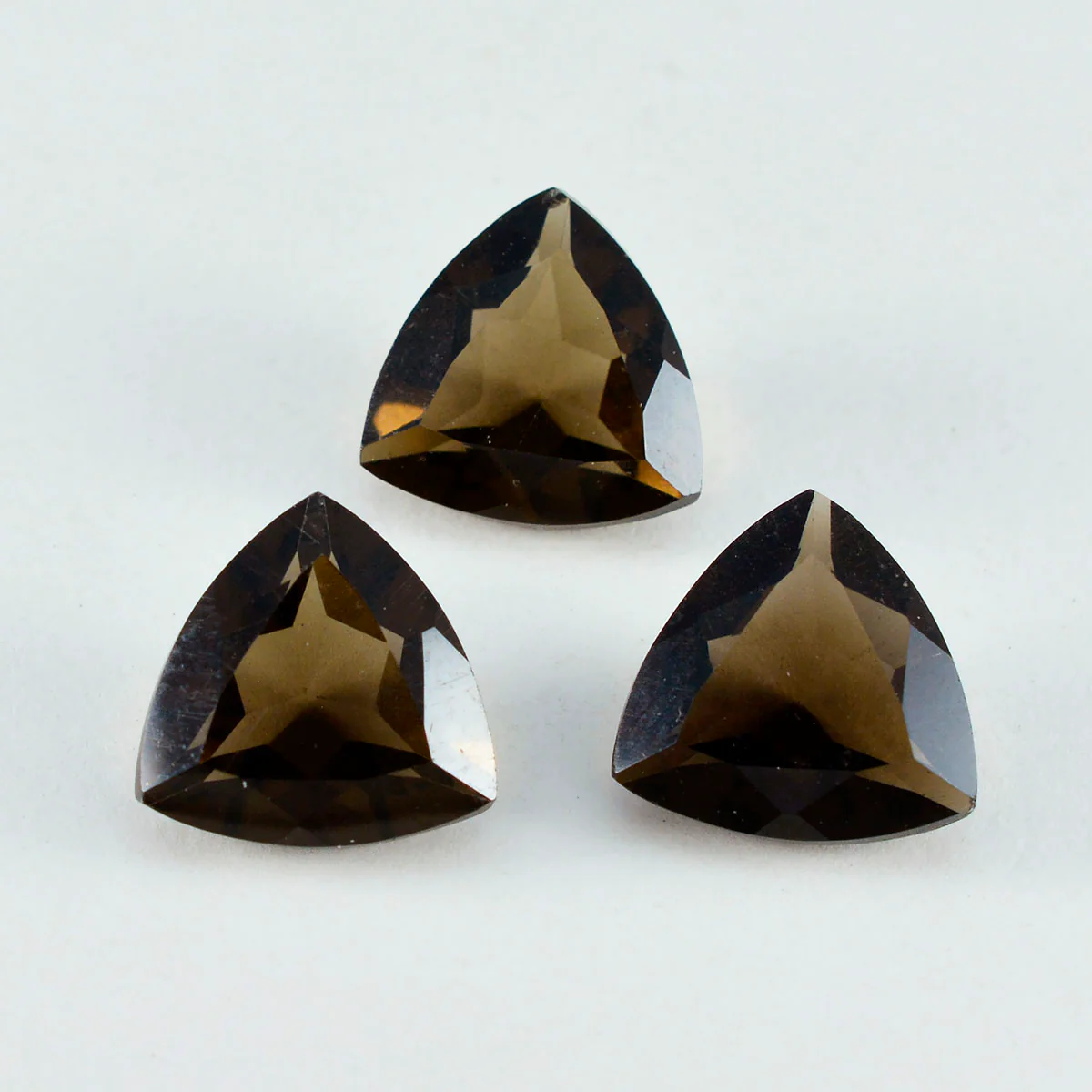 Smoky Quartz 1PC Large 12x12 MM Triangle Faceted Brown High-Quality Semi Precious Loose Gems - Image 4
