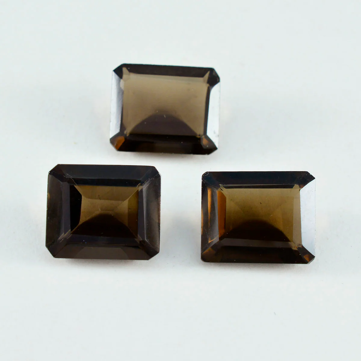 Smoky Quartz 1PC Medium 8x10 MM Emerald Faceted Brown High-Quality Semi Precious Loose Gemstones