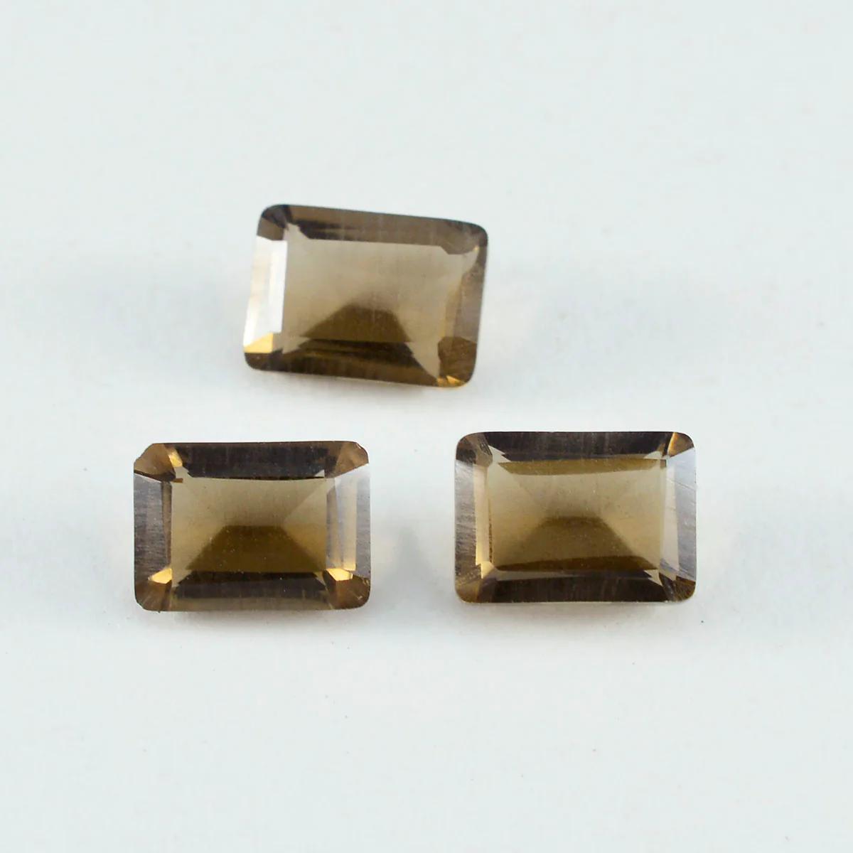 Smoky Quartz 1PC Small 6x8 MM Emerald Faceted Brown Luster Semi Precious Loose Gemstones