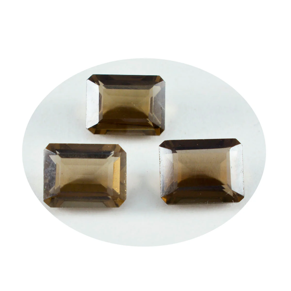 Smoky Quartz 1PC Small 6x9 MM Emerald Faceted Brown Lustrous Semi Precious Gems - Image 2