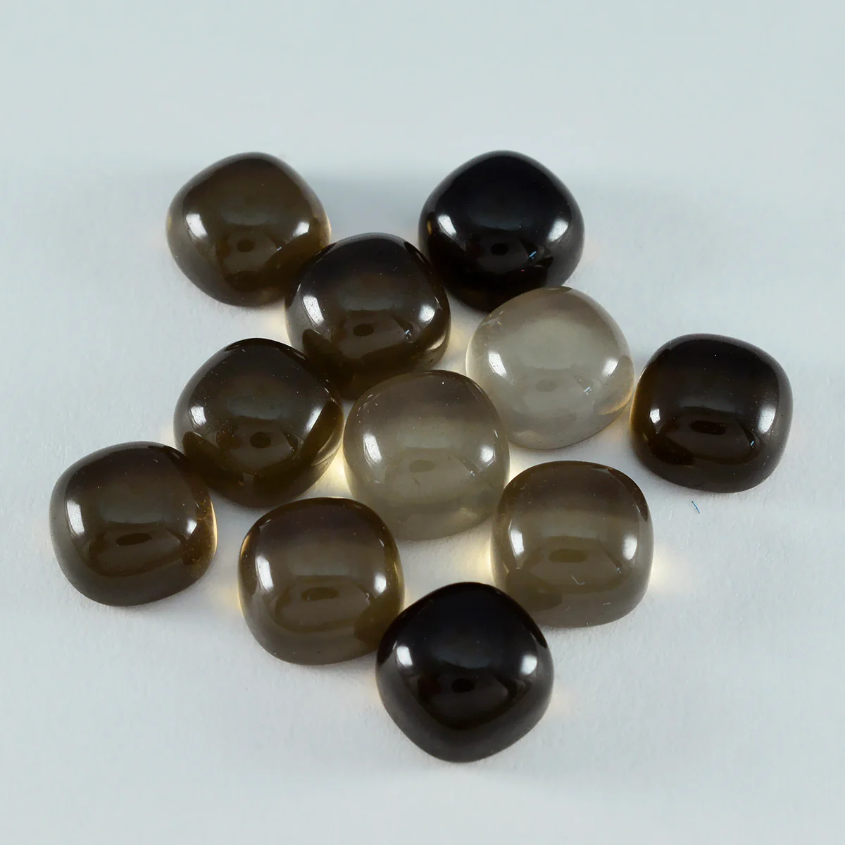 Smoky Quartz 1PC Small 7x7 MM Cushion Cabochon Brown Brilliant semi Precious Loose Gemstones