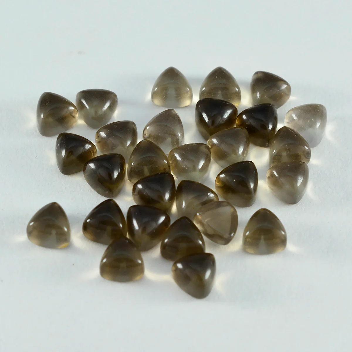 Smoky Quartz 1PC Small 7x7 MM Triangle Cabochon Brown Brilliant semi Precious Precious Gemstone - Image 4