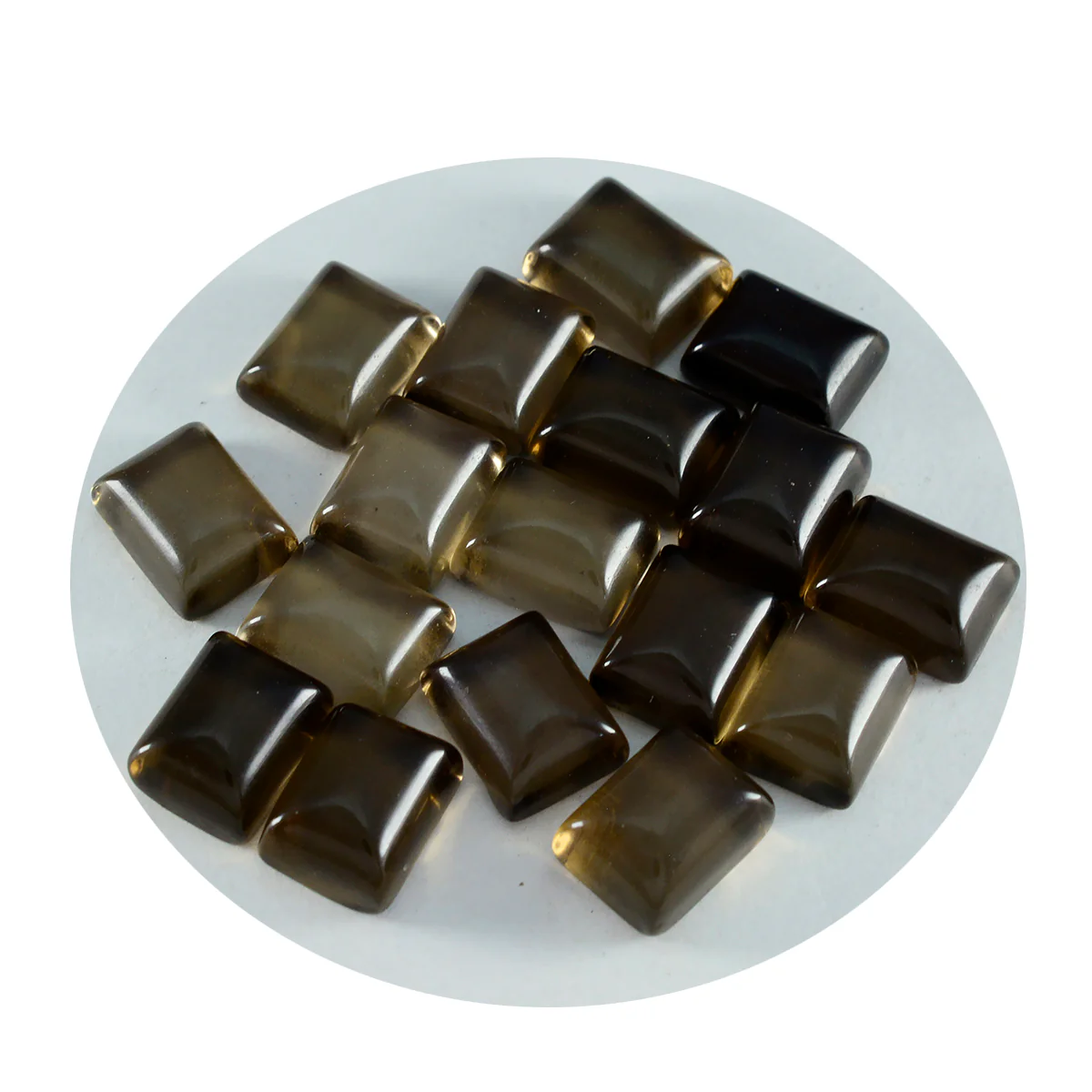 Smoky Quartz 1PC Small 7x9 MM Emerald Cabochon Brown High-Quality semi Precious Loose Gemstones