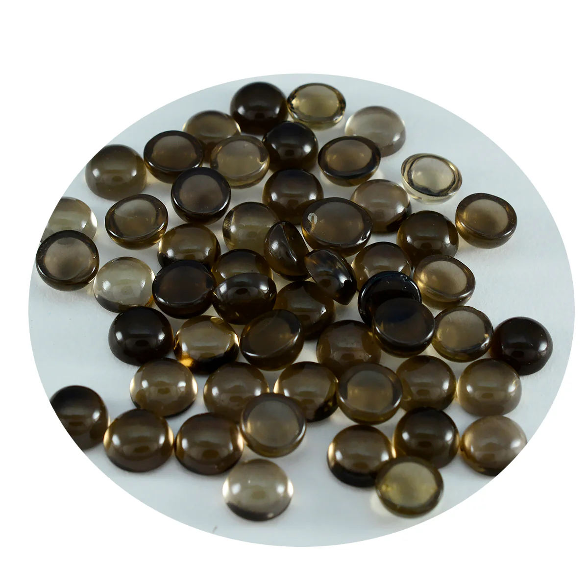 Smoky Quartz 1PC Tiny 6x6 MM Round Cabochon Brown Fine semi Precious Loose Gemstone - Image 2