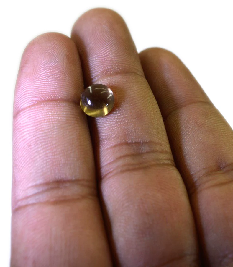 Smoky Quartz 1PC Tiny 6x6 MM Round Cabochon Brown Fine semi Precious Loose Gemstone - Image 3