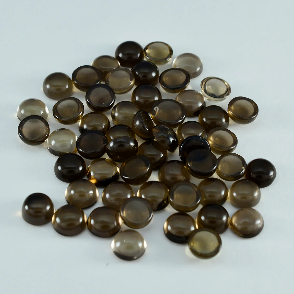 Smoky Quartz 1PC Tiny 6x6 MM Round Cabochon Brown Fine semi Precious Loose Gemstone - Image 4